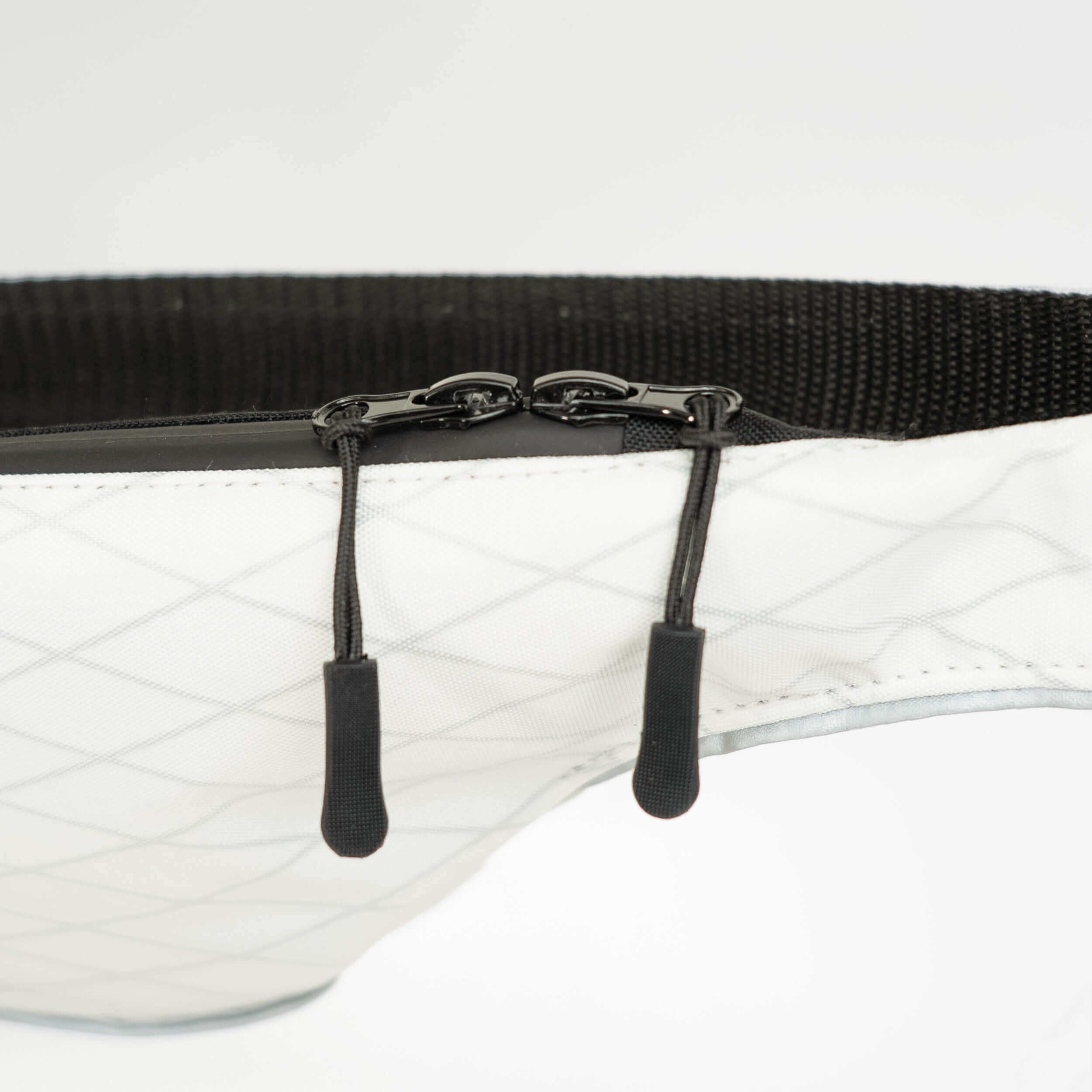 Crossbag weiß – vvelo | Detailansicht Reißverschlüsse