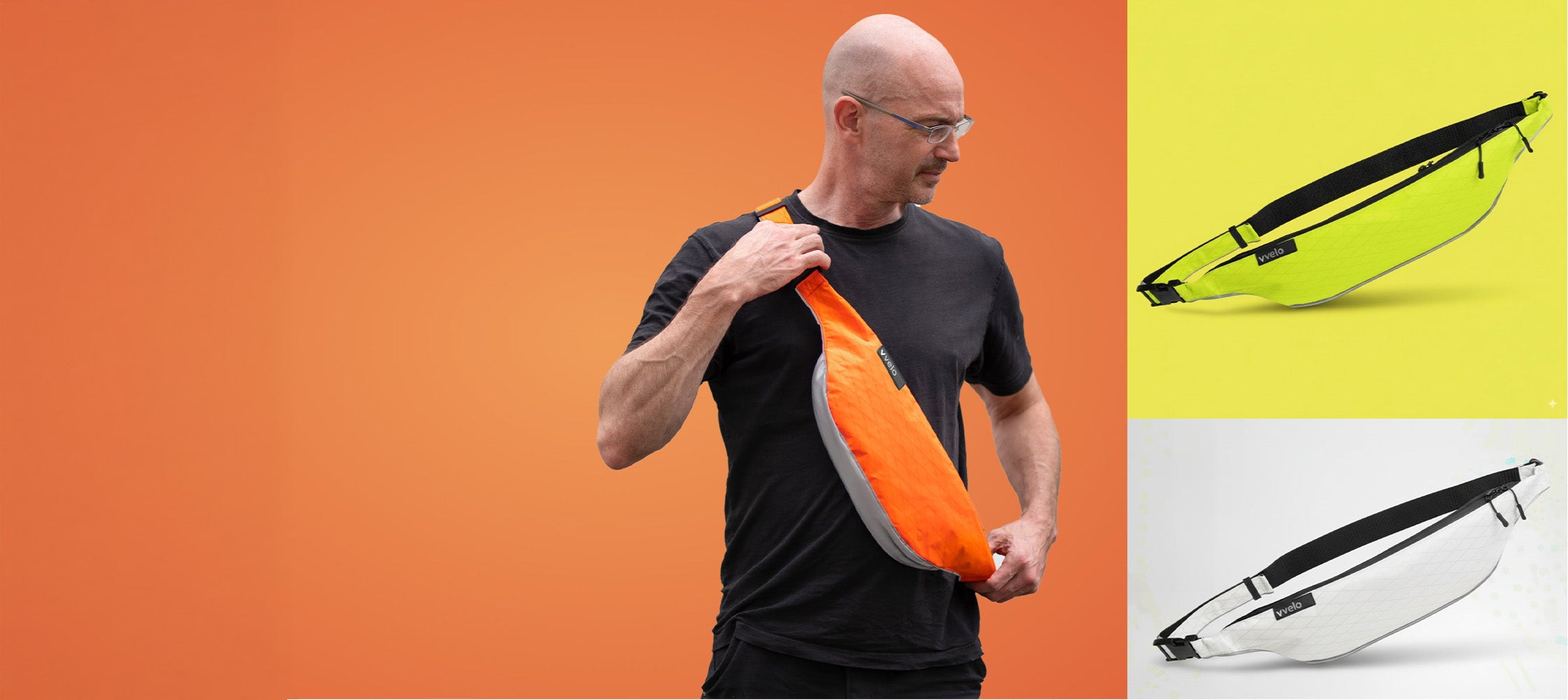 Die smarte Crossbag für Radfahrende Orange Banner