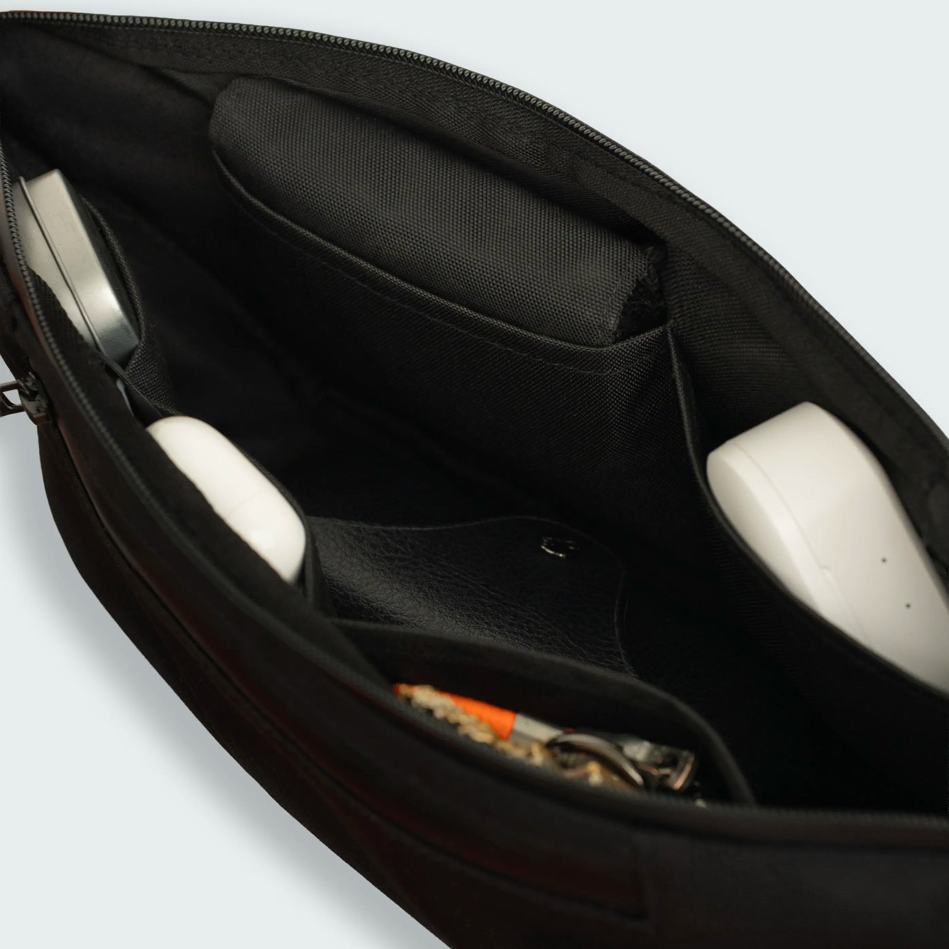 Crossbag klein neon-gelb/weiß – vvelo | Innentasche