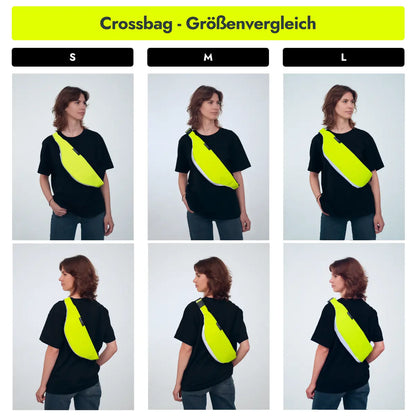 Frau trägt die vvelo Crossbag in unterschiedlichen Größen