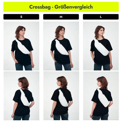 Frau trägt die vvelo Crossbag in unterschiedlichen Größen