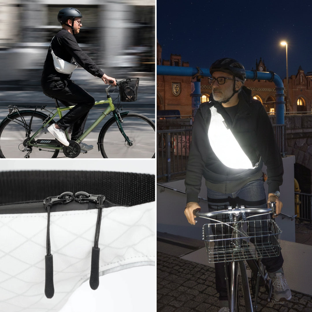 Crossbag medium weiß– vvelo | getragen von einem Mann