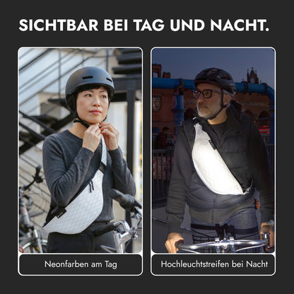 vvelo Crossbag bei Tag und Nacht (Large, Weiß)