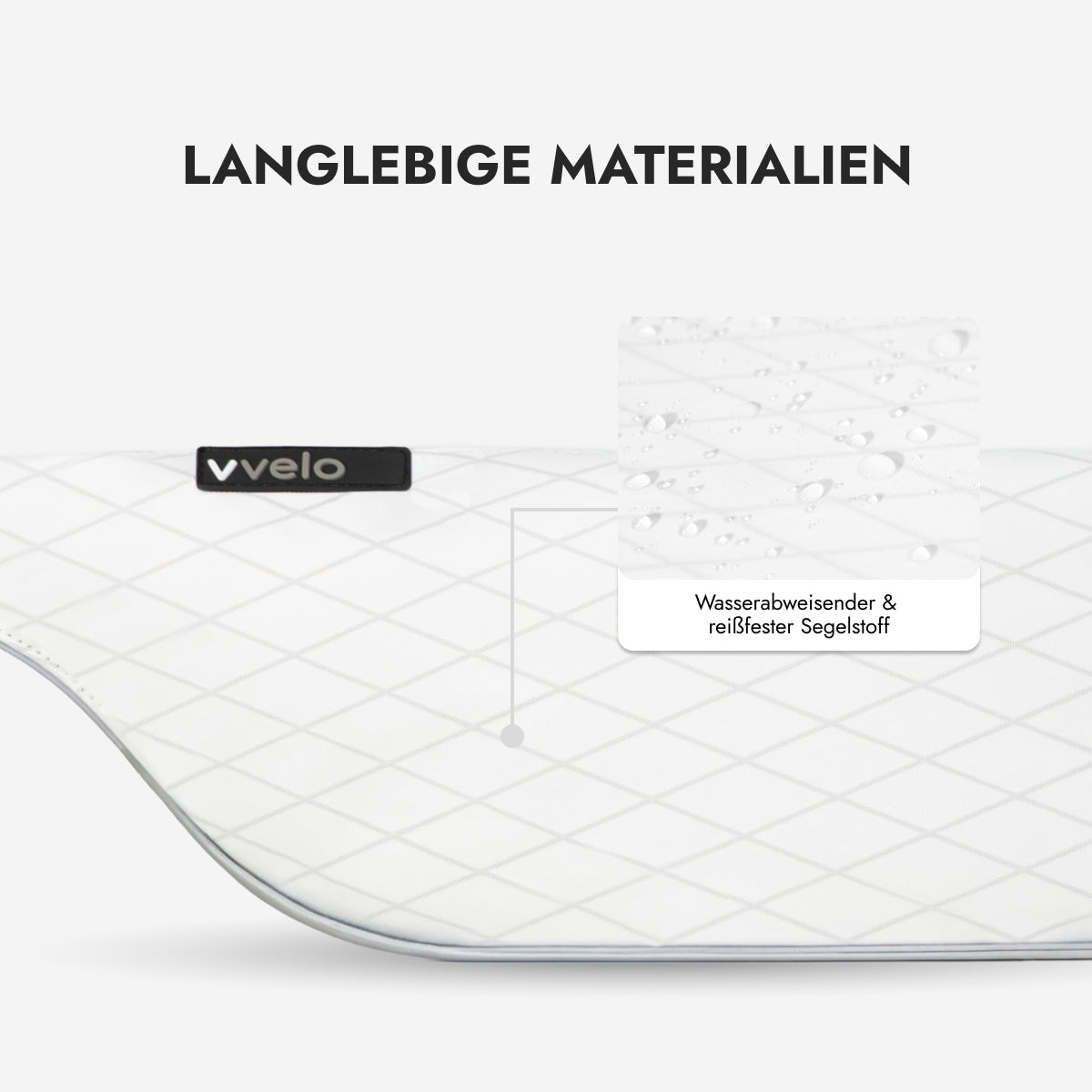 Wasserabweisendes Textil der vvelo Crossbag (Large, Weiß)