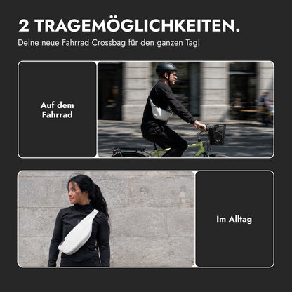 vvelo Crossbag fürs Rad und im Alltag (Large, Weiß)