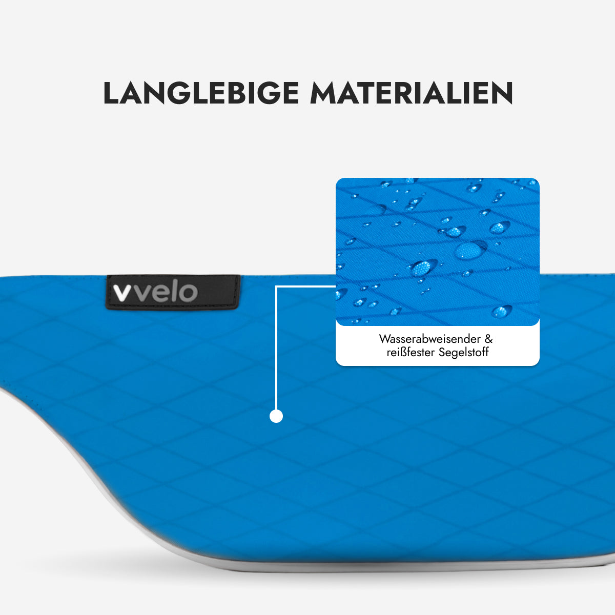 vvelo Crossbag medium Blau – wasserabweisender, reißfester Segelstoff