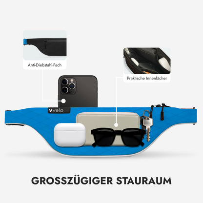 vvelo Crossbag medium Blau – Stauraum mit Innenfächern und Diebstahlschutzfach