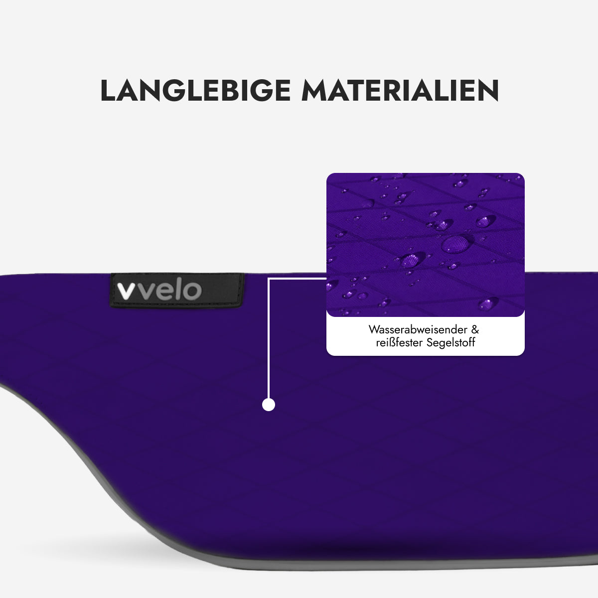 vvelo Crossbag medium Lila – wasserabweisender, reißfester Segelstoff