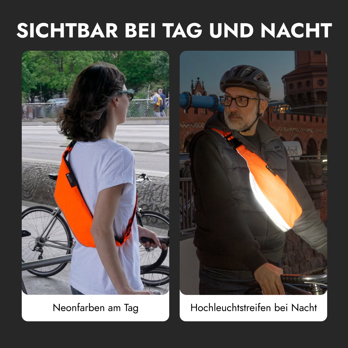 Crossbag groß – Neon-Orange