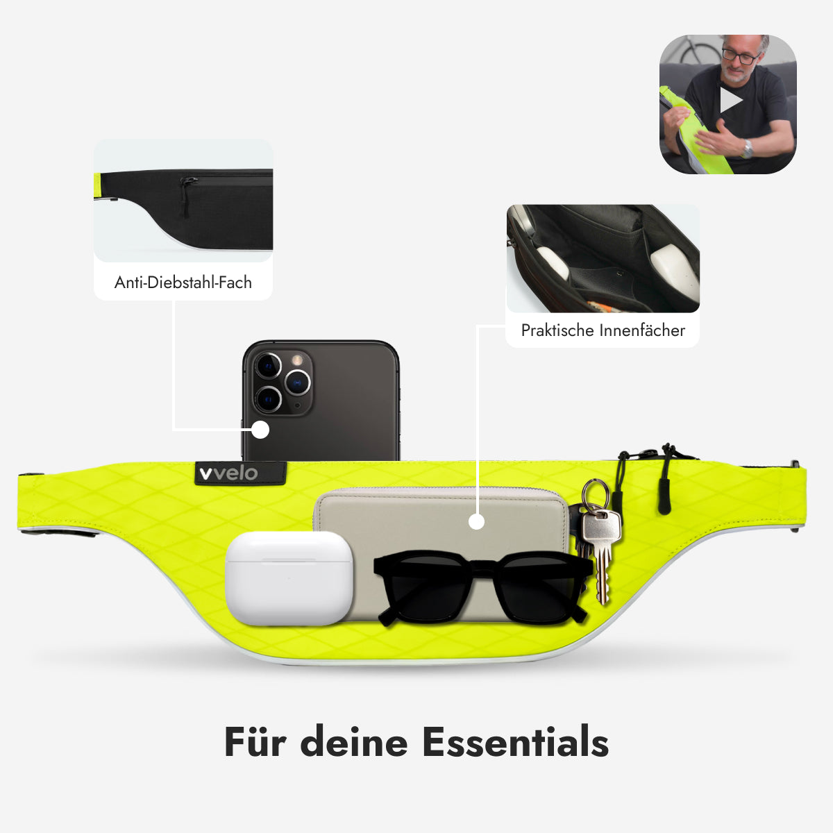Crossbag medium – Neon-Gelb