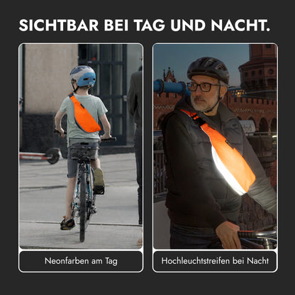 vvelo Crossbag bei Tag und Nacht (Small, Orange)