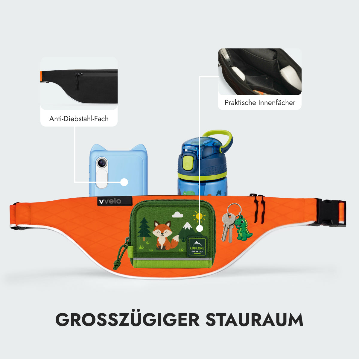 Stauraum der vvelo Crossbag (Small, Orange)