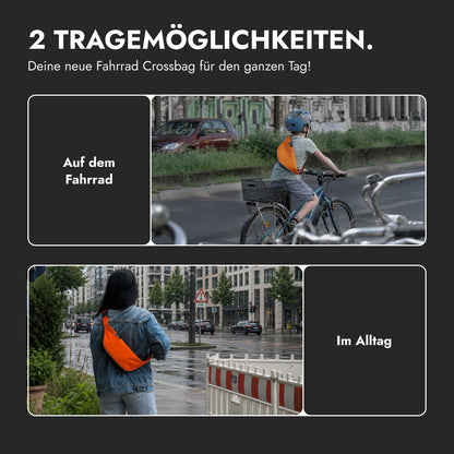 vvelo Crossbag fürs Rad und im Alltag (Small, Orange)