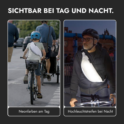 vvelo Crossbag bei Tag und Nacht (Small, Weiß)